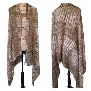 XL Brown Cream Olive Multi Purpose Scarf Shawl NWT
